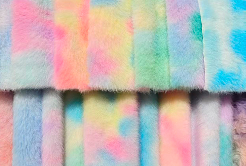 500 g/m² europäischer Nerz-Druck, regenbogenfarbener künstlicher Nerzstoff 500 g/m² europäischer Nerz-Druck, regenbogenfarbener künstlicher Nerzstoff