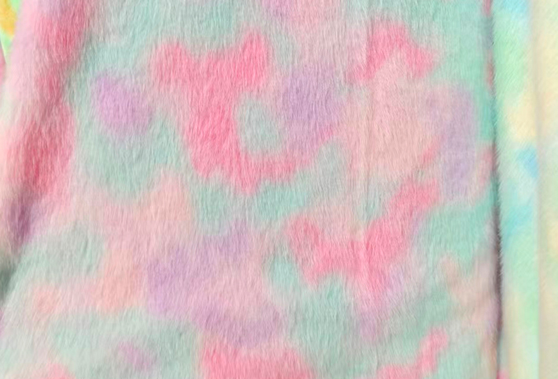 500 g/m² europäischer Nerz-Druck, regenbogenfarbener künstlicher Nerzstoff 500 g/m² europäischer Nerz-Druck, regenbogenfarbener künstlicher Nerzstoff